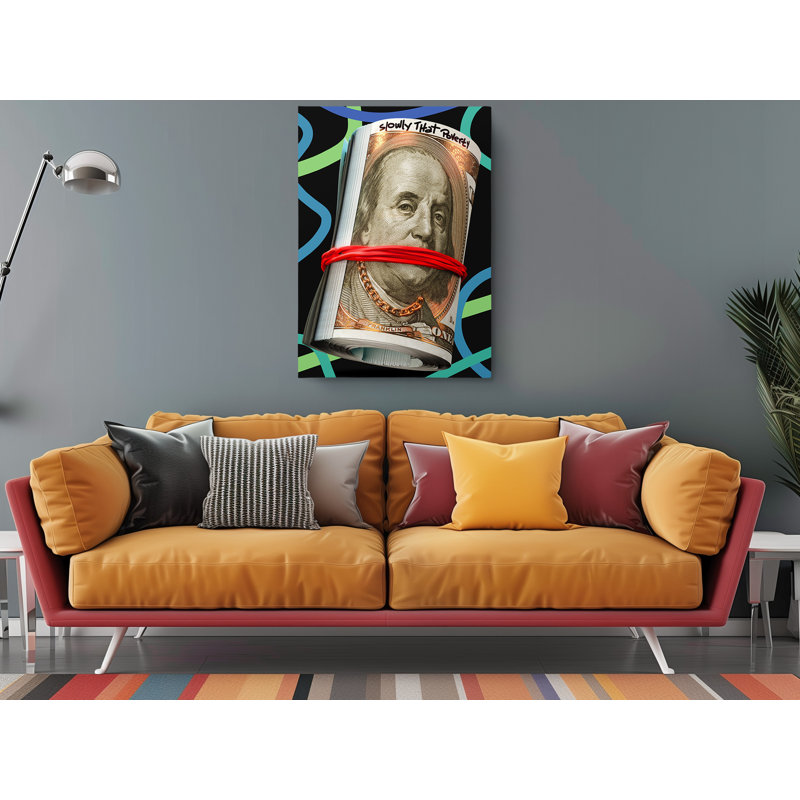 Stack of Money Dollar Bills Canvas Art Print