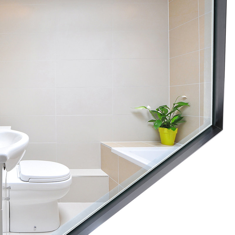 Miroir mural rectangulaire noir 36 x 24 pouces - Cadre en aluminium rouille, design luxueux, fixation murale, métal antirouille, reflet HD