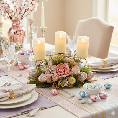 Easter Capiz Floral Candelabra
