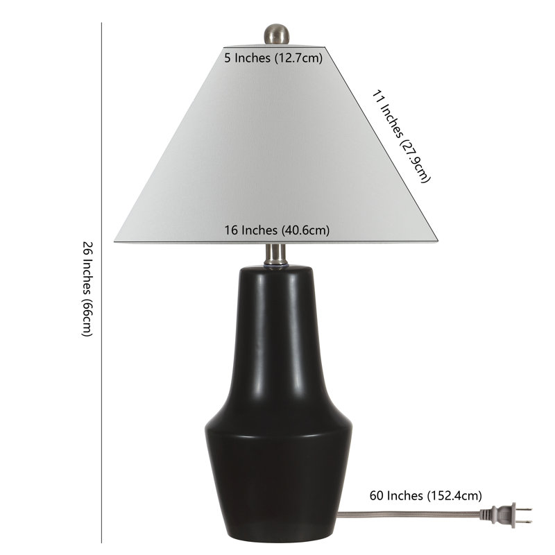 Lampe de table noire 26 po Haledon