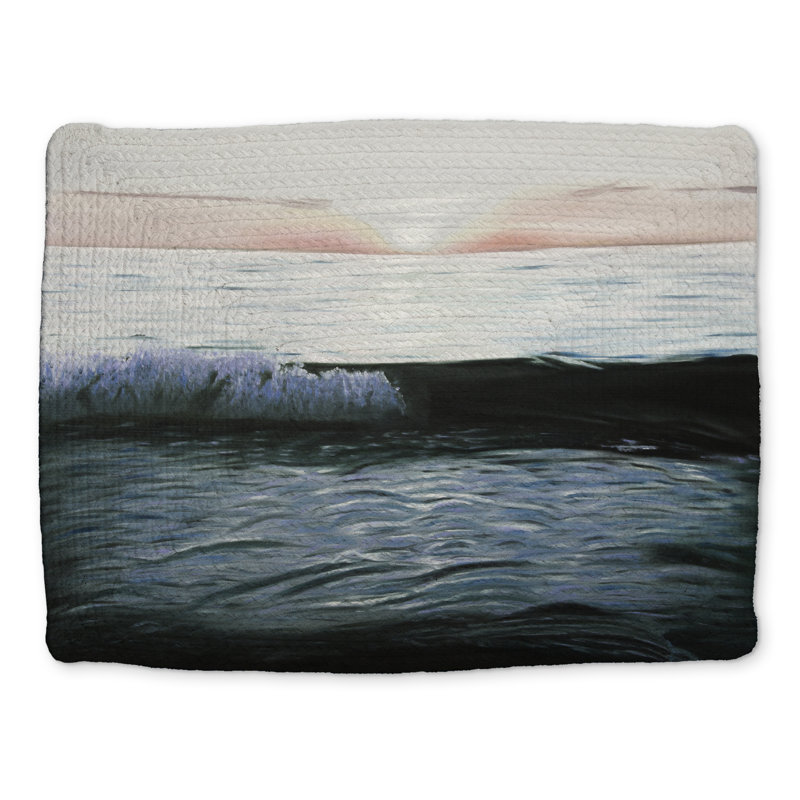 Coastal Turquoise Braided Placemat | Desaturated Sunset Decor