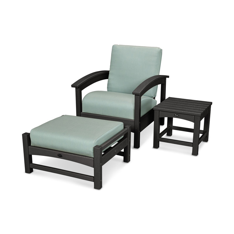 Ensemble de conversation à assise profonde 3 pièces Rockport, Spa, Noir anthracite