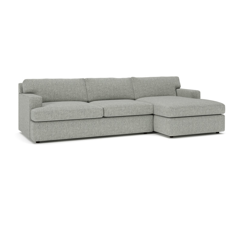 Cleo 2-Piece Upholstered Sectional, Ticket Smoke Heathered Basketweave, Right Hand Facing