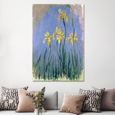 The Yellow Irises, C.1918-25 by Claude Monet - Wrapped Canvas Painting