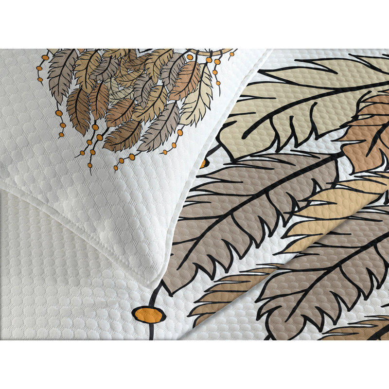 Ambesonne Tribal Bedspread Farsighted Birds, King Bedspread + 2 Standard Shams
