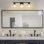 Luminaire de salle de bain brun foncé brossé 3 lumières, luminaire de salle de bain moderne en verre givré au-dessus d'un miroir pour salle de bain, salle d'eau et maquillage