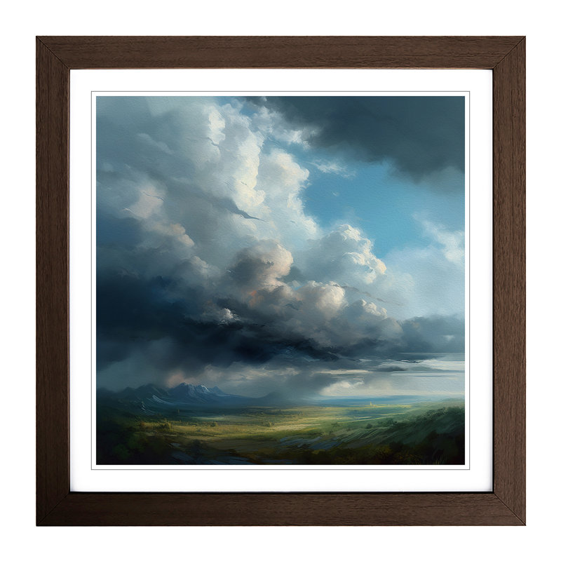 Cloudy Sky Realism - Framed Print, Walnut