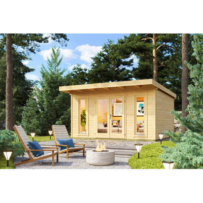 Lasita - 13.5 x 11.5 Ft. Premium Log Cabin With Tempered Double Glazed Windows (44mm)