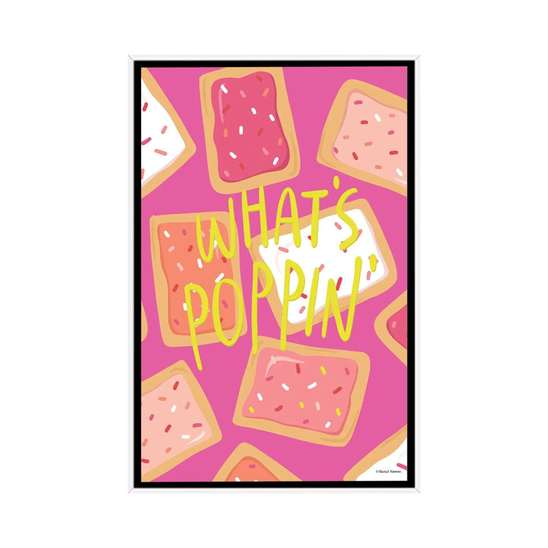«What Poppin '», reproduction d'art sur toile encadrée, 26 po x 18 po, Framed Canvas, White