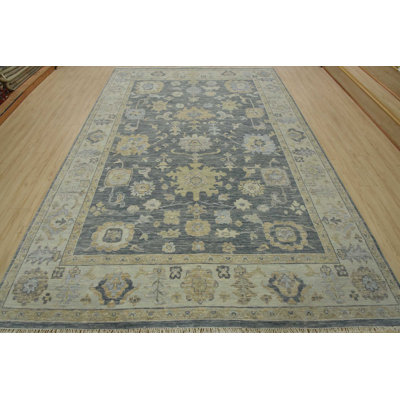 Tapis oriental moderne en laine noué à la main 8 pi 11 po x 12 pi 2 po Anatolia
