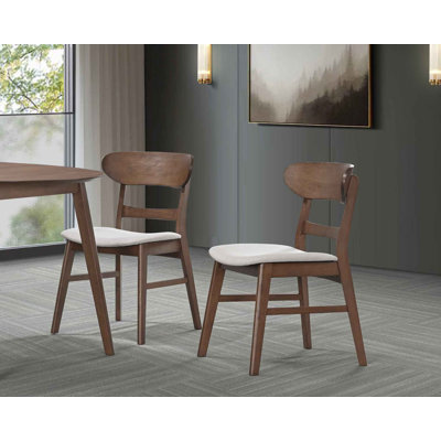 Aurora Modern Upholstered Solid Wood Dining Chair Set with Curved Sculpted Back (Set of 2)