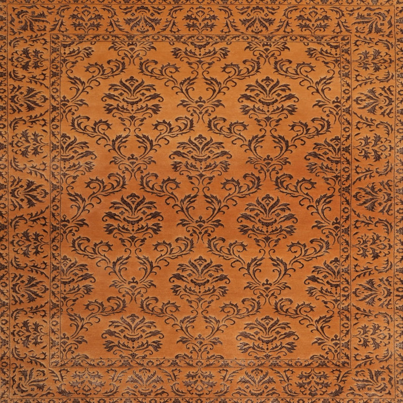 Tapis brun/noir zone contemporaine, Carré 5 pi
