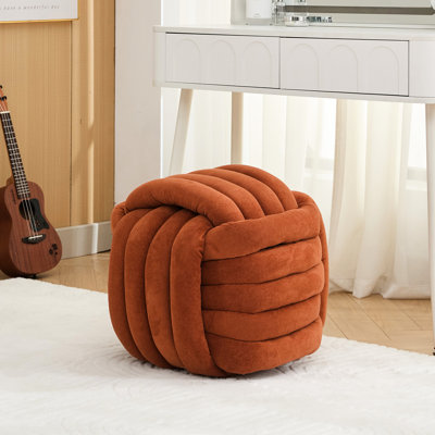 Chenille élégante - confortable pour la chambre à coucher et le salon. Orange, 19,1 po P x P 17,96 H, 15,03 lb. Revêtement, rembourrage en mousse, structure en bois, capacité de 250 lb, tissu simple à gérer
