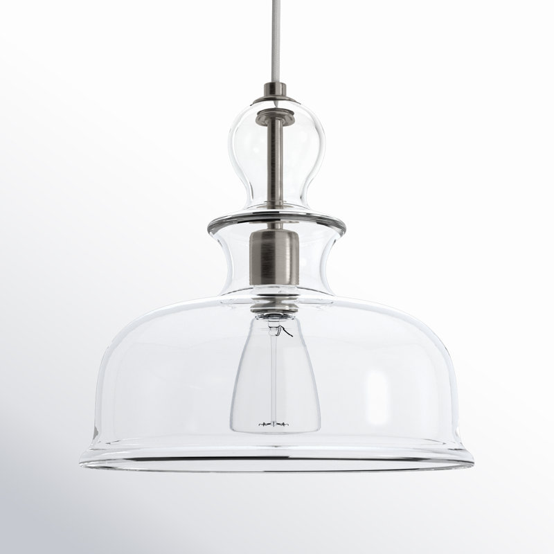 Tilden 1 - Light Single Pendant, Brushed Nickel, Clear