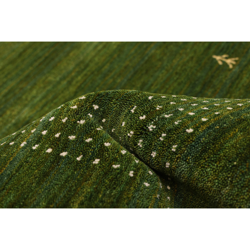 Tapis vert Kashkuli Gabbeh 5 pi 0 po x 7 pi 11 po