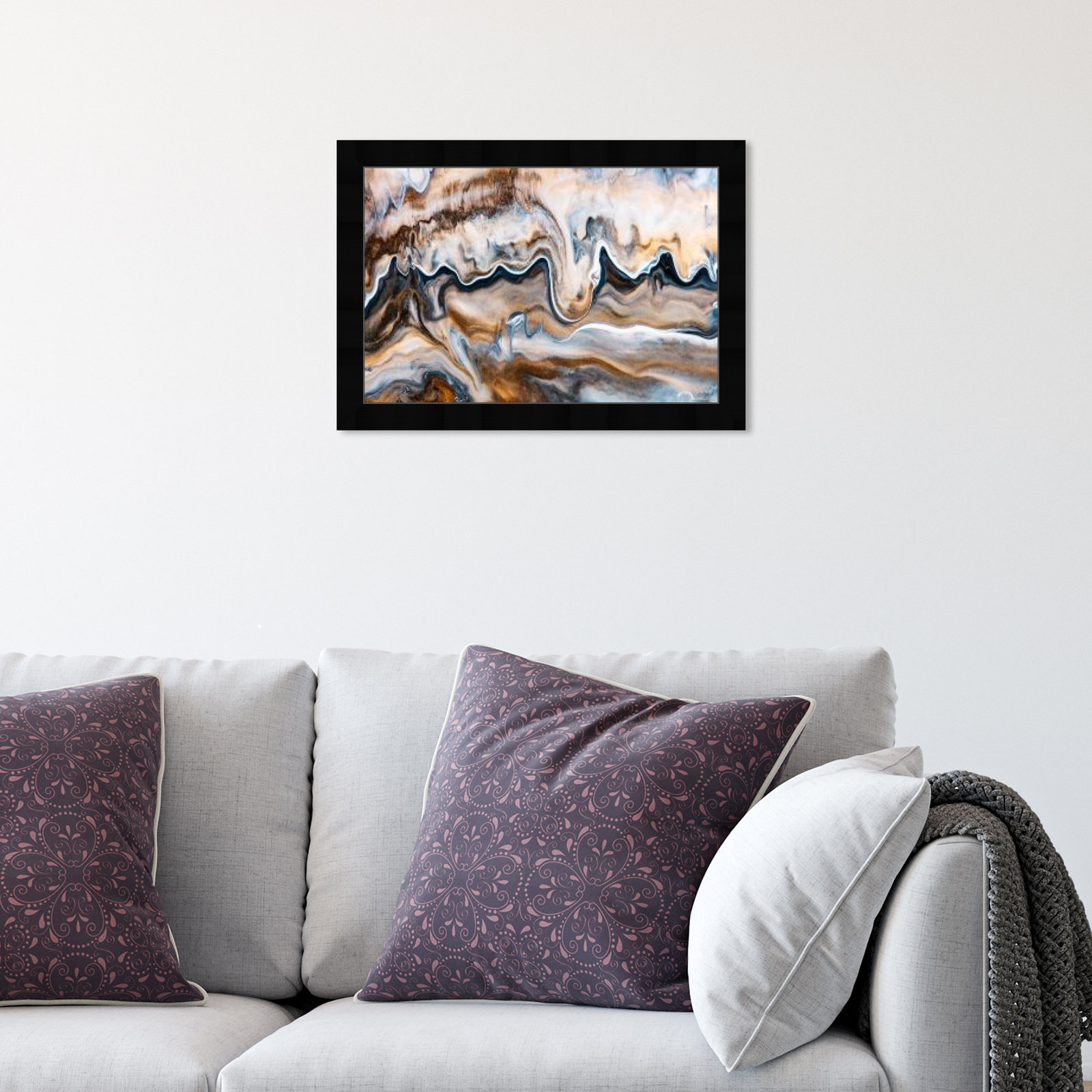 Copper And Blues by Oliver Gal, 12" H x 17" W x 0.5" D, Black