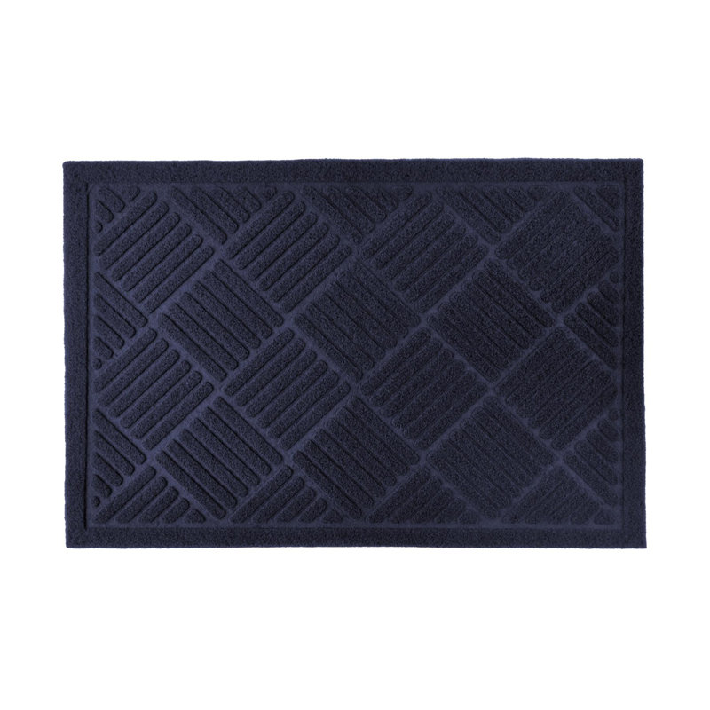 Boothby Non-Slip Geometric Indoor Doormat, Navy