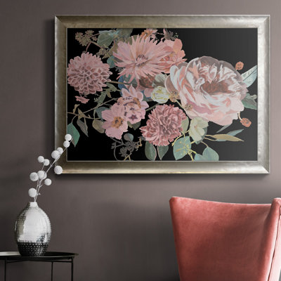 «Night Blooming Flowers I», peinture sur toile encadrée