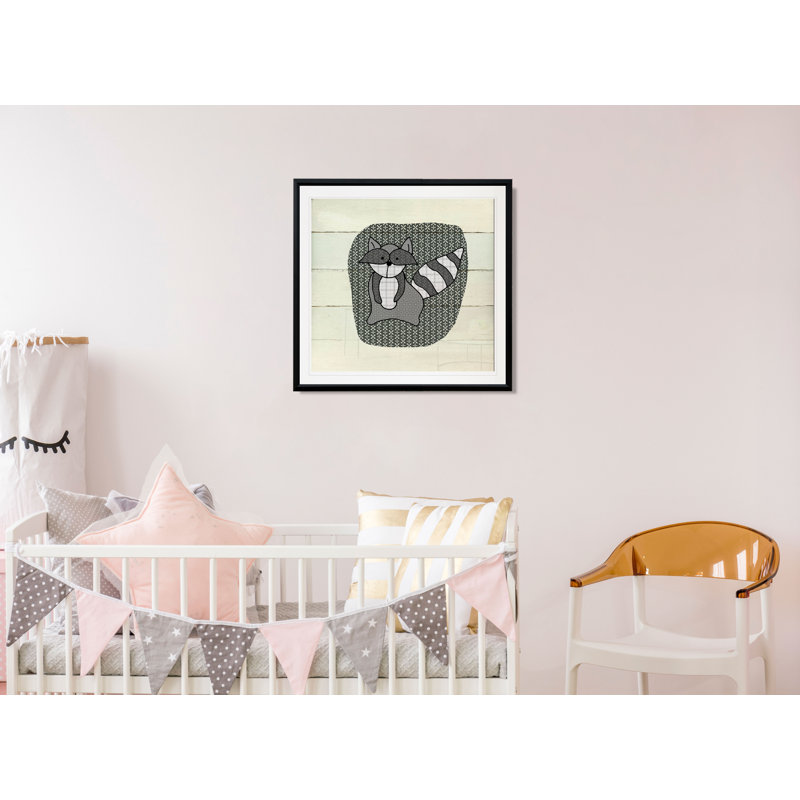 Kopf «Woodland Creatures Raccoon», art, H 30,5 po x l 30,5 po x P 1,5 po, Encadré dans du plastique noir