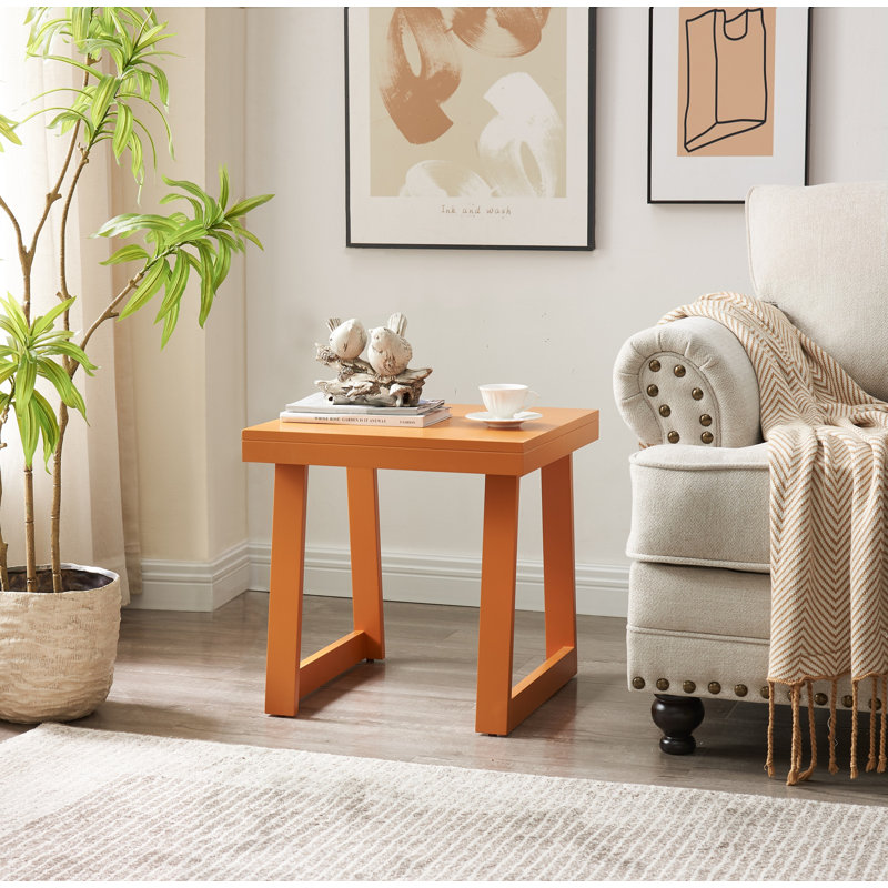 Charlie Square Side End Table, Couch Bedside Nightstand Sofa Table for Living Room/Bedroom/Office, Honey Ginger