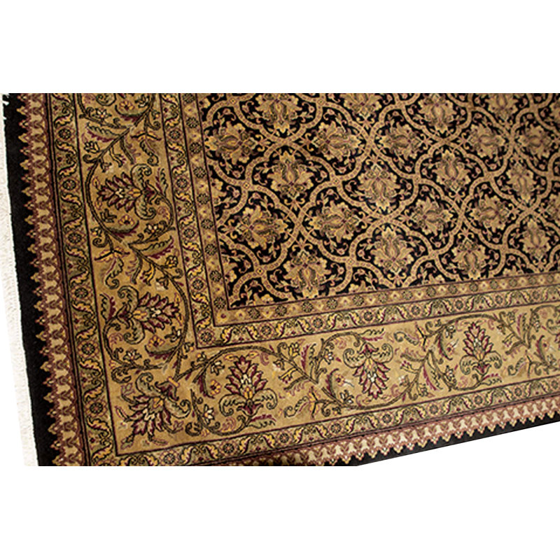 Hand-Knotted High-Quality Black Area Rug