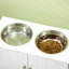 Gamelles surélevées pour grands chiens, station d'alimentation avec support et rangement, blanche, 60 x 30 x 35,5 cm-76020897