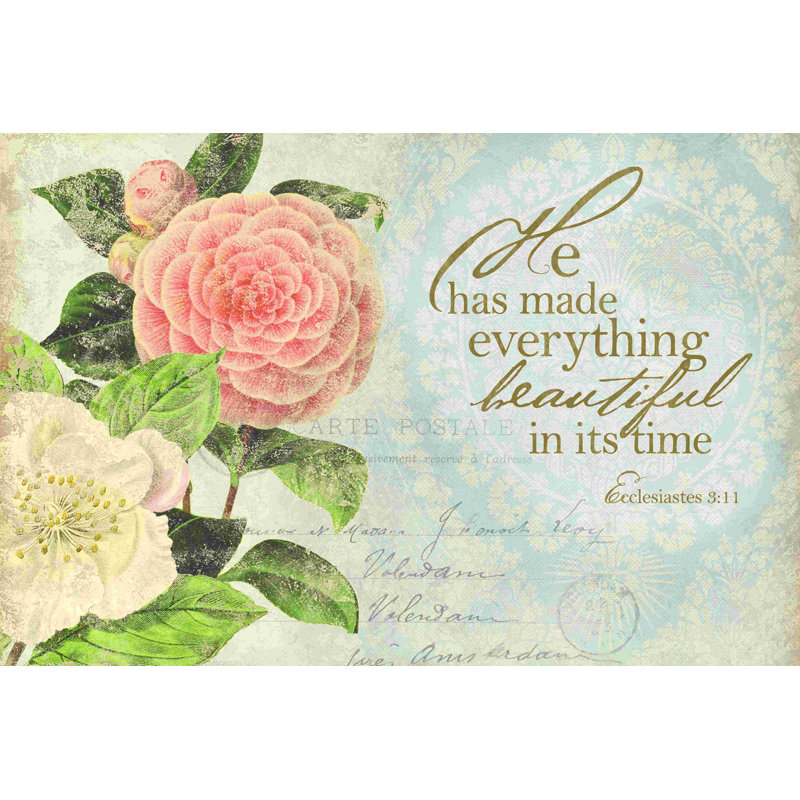 «Everything Beautiful Flowers», impression sur toile tendue, H 24 po x l 36 po