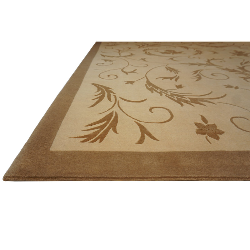 Concerto Hand Knotted Area Rug in Beige, Rectangle 4' x 6'