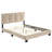 Brown Velvet Full Platform Bed With Adjustable Headboard Construction Feature In Button