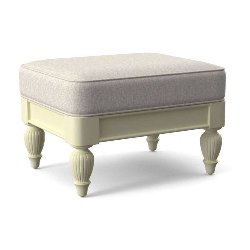 Grand View Ottoman, Java Finish, Snow Crypton Performance; 0884-91
