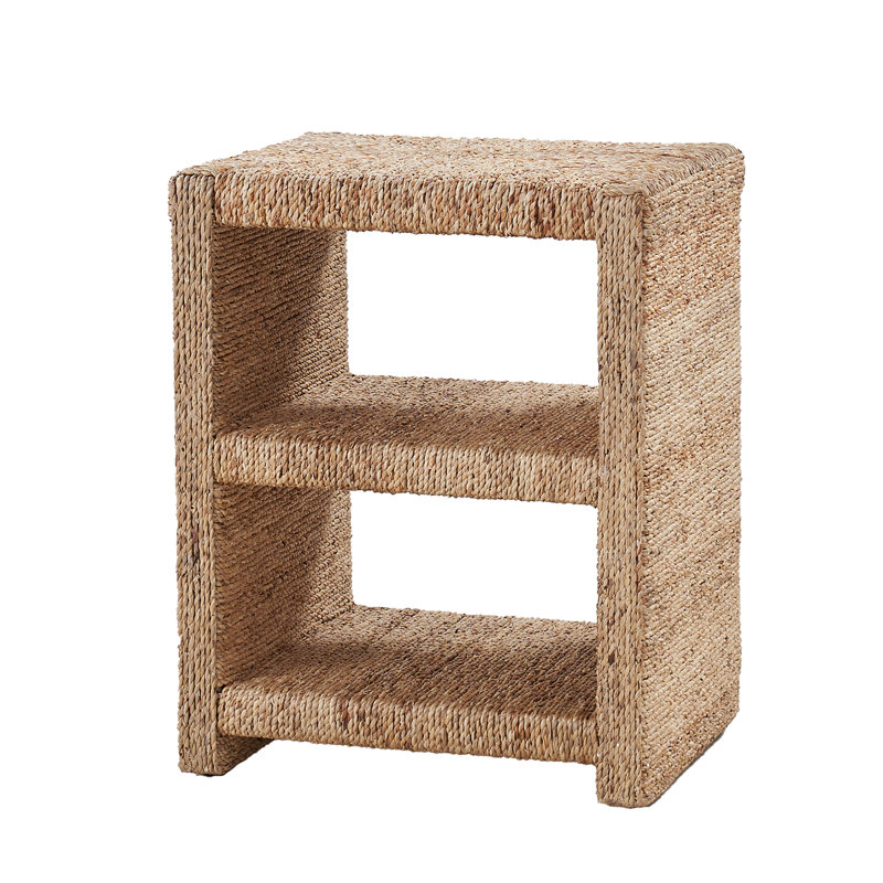 Boatwright Grass Rope End Table | Stylish Two Shelves