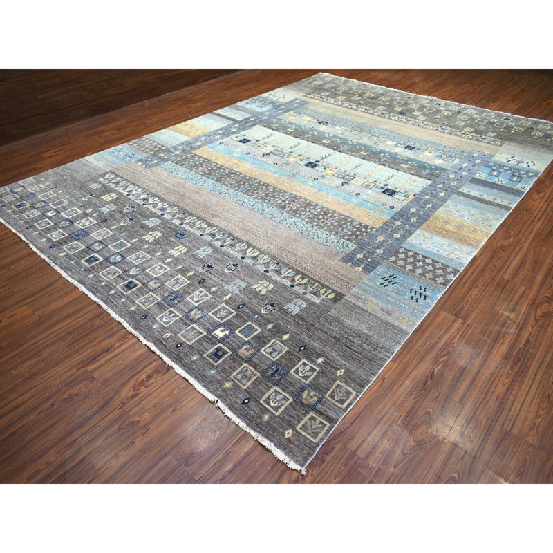 Tapis oriental noué à la main en laine 10 po x 13 po x 8 po, style afghan Kashkuli Gabbeh, teinture fine, laine douce tissée à la main 7A5B70954B074954B13F635E942EAB22
