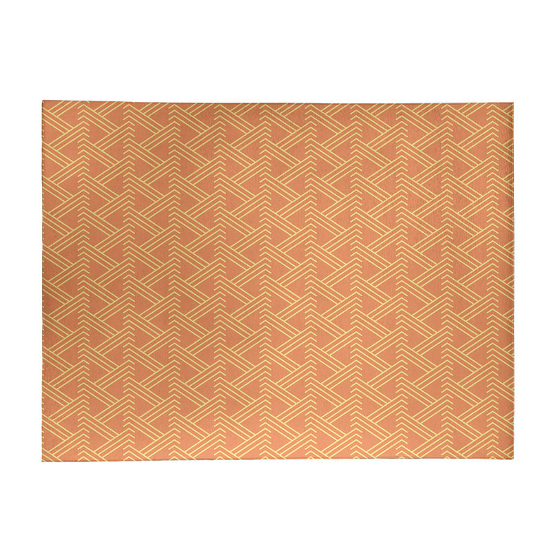 Tapis zone ivoire/saumon foncé zig zag, Rectangle 3 pi x 5 pi