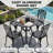 5-Piece Patio Cast Aluminum Dining Set with Umbrella Hole