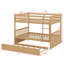 Lit superposé en bois peu encombrant au design gigogne et convertible-832703871
