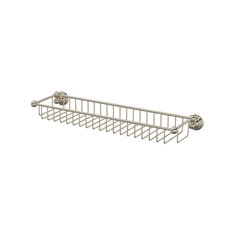 Edwardian Wall Mount Sponge Basket, Polished Nickel