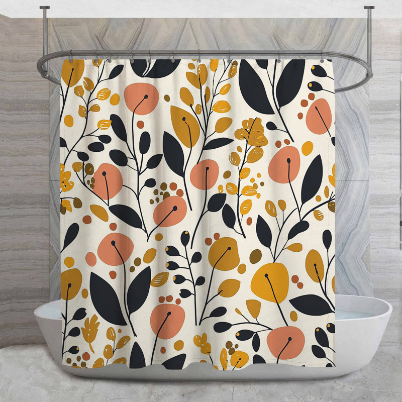 Rideau de douche Botanical Illustration - Floral, H 84 po x l 70 po