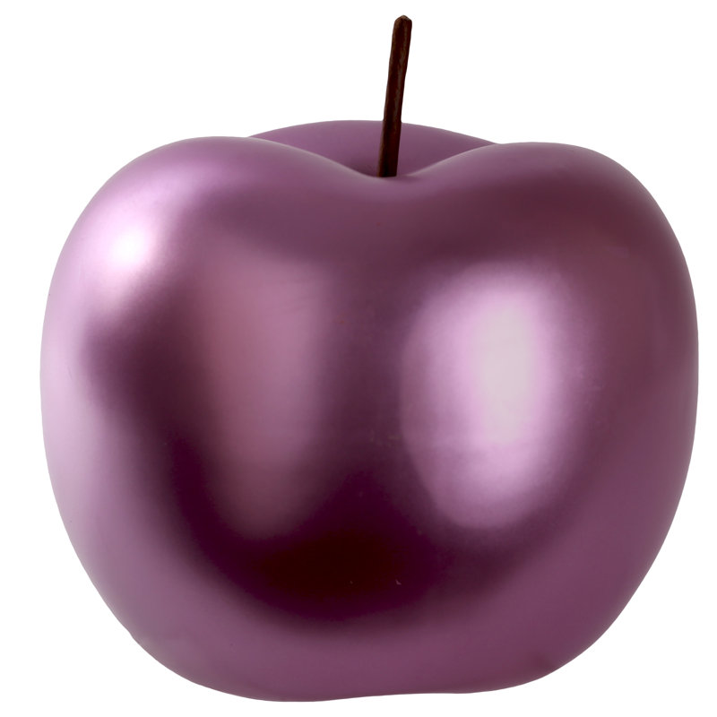 Sculpture pomme en céramique Wimbled, H 6 po x l 6 po x P 6 po, Rose