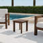 Table d'appoint d'extérieur en bois massif pour patio