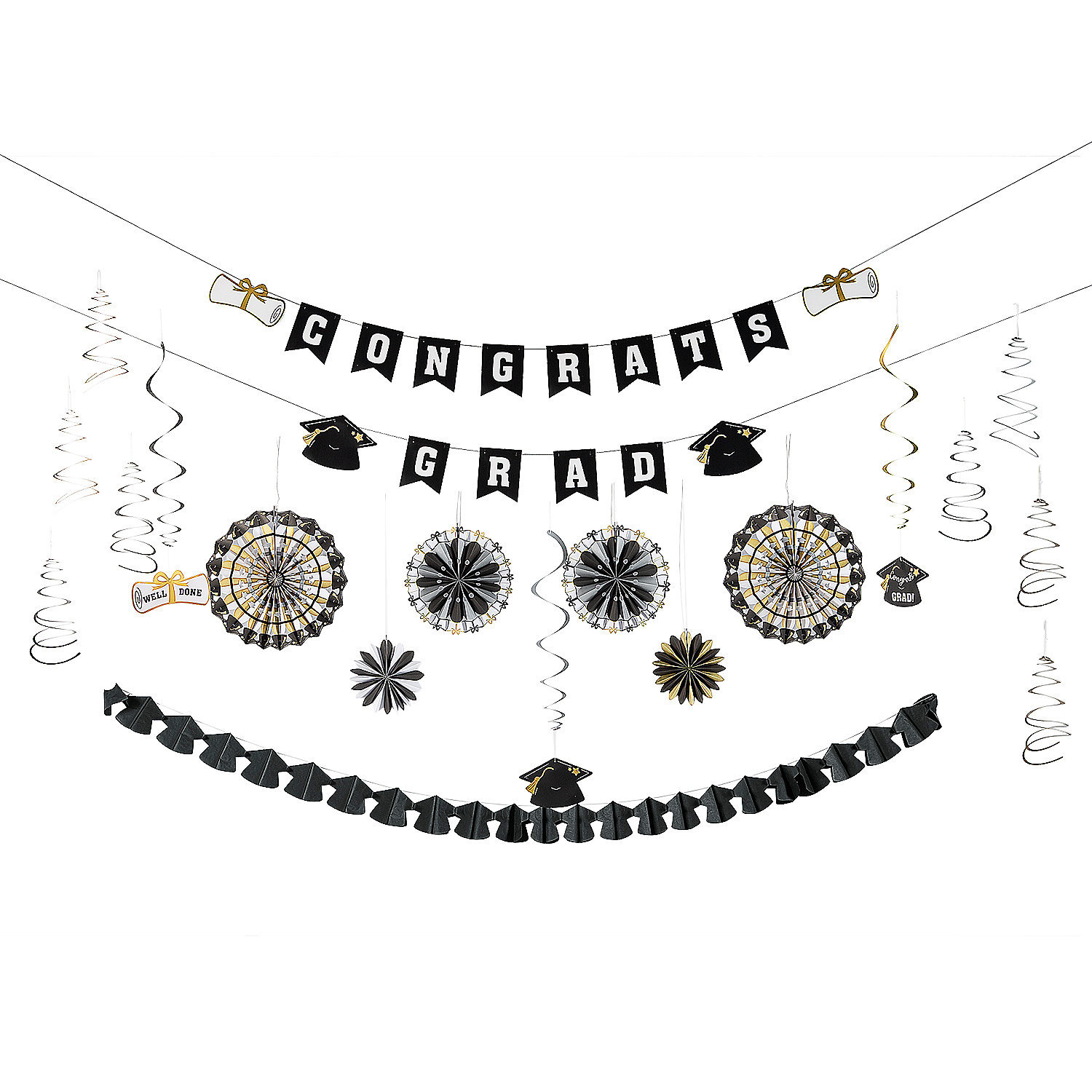 The Holiday Aisle® Fun Express Silver Black & Gold Graduation Party