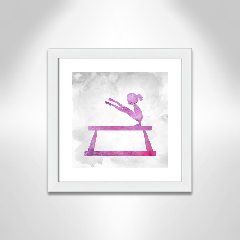 Gymnastique 3, impression sur papier, H 16 po x l 16 po x P 0,63 po, Cadre blanc