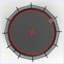 YC 14FT - Trampoline citrouille - noir rouge - hauteur du cadre 90 cm