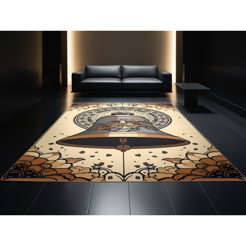 Tapis oriental classique brun / beige lavable à la machine Bartow, 3 X 5
