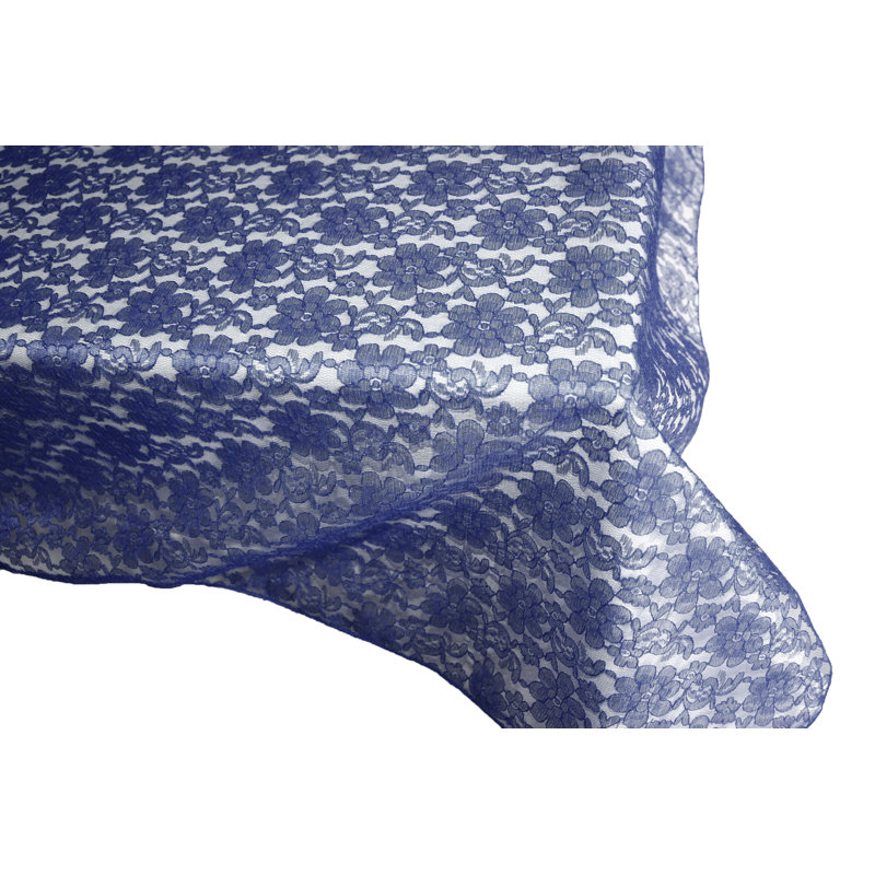 Floral Lace Overlay, 58" x 58", Navy