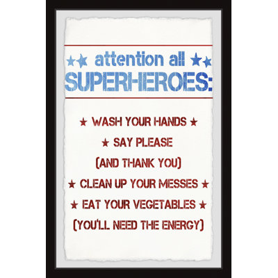 Rigdon 'Superhero House Rules' Framed Print