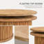 Table basse ronde de 32 po avec design flottant à 2 niveaux pour le salon