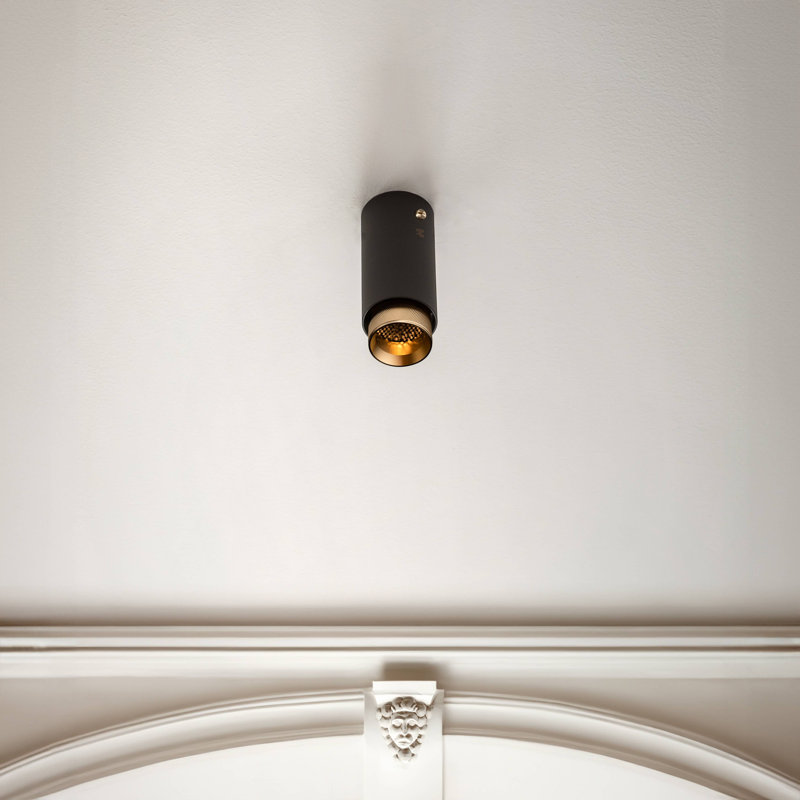 1 - Light Flush Mount, Brass, Stone