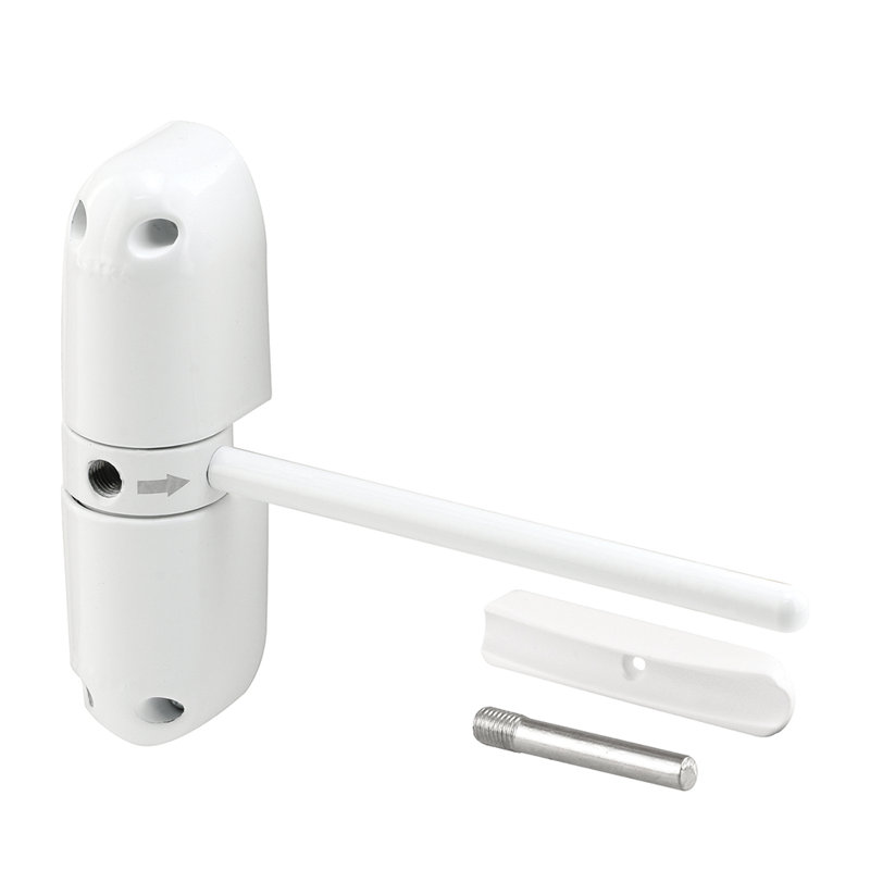 Safety Spring Door Closer – Easy to Install to Convert Hinged Doors to Self-Closing – Diecast Construction, 4-1/4 in. White, Non-Handed (Single Pack)