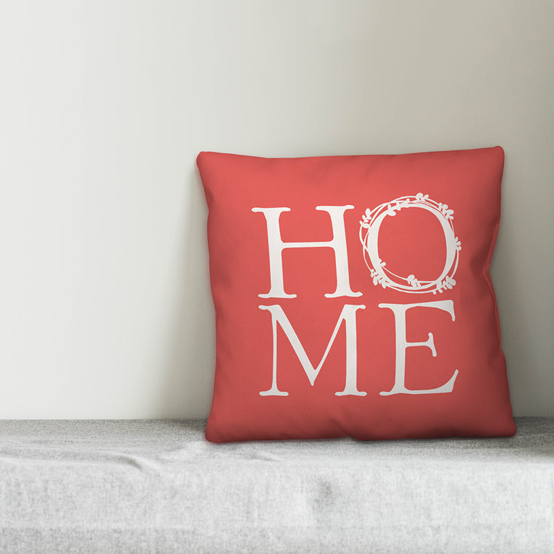  Coussin décoratif intérieur / extérieur Home Wreath, H 20 po x l 20 po, Corail