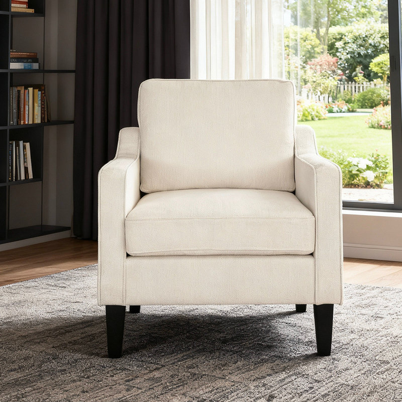 Fauteuil rembourré en chenille de l 28,5 po, Blanc